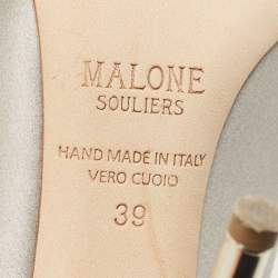 Pre Owned حذاء سلايد مالون سولييه ماورين ساتان رمادي كعب مقاس 39