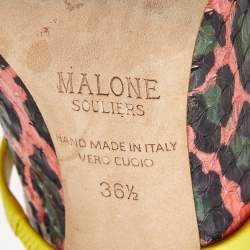 Malone Souliers Multicolor Elaphe Leather Maureen Mules Size 36.5