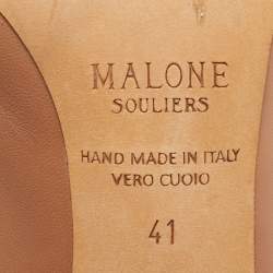 Pre Owned Malone Souliers Beige Leather Marion Pointed Toe Slingback Pumps Size 41