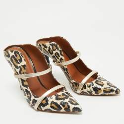 Pre Owned Malone Souliers Multicolor Snakeskin and Leather Maureen Mules Size 38.5