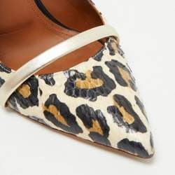 Pre Owned Malone Souliers Multicolor Snakeskin and Leather Maureen Mules Size 38.5