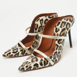 Pre Owned Malone Souliers Multicolor Snakeskin and Leather Maureen Mules Size 38.5