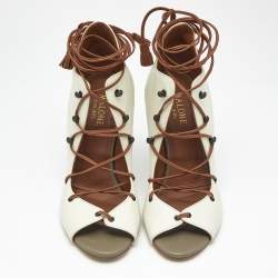 Pre Owned Malone Souliers Multicolor Leather Lace Up Pumps Size 37