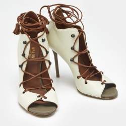 Pre Owned Malone Souliers Multicolor Leather Lace Up Pumps Size 37