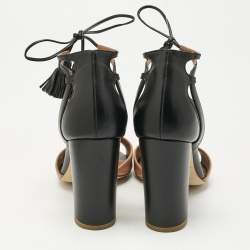 Pre Owned Malone Souliers Brown/Black Leather Gladys Sandals Size 37