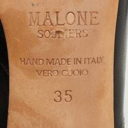 Pre Owned Malone Souliers Black Leather Square Toe Mules Size 35
