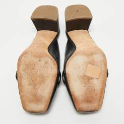 Pre Owned Malone Souliers Black Leather Square Toe Mules Size 35