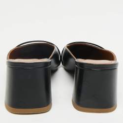 Pre Owned Malone Souliers Black Leather Square Toe Mules Size 35