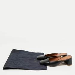 Pre Owned Malone Souliers Black Leather Square Toe Mules Size 35