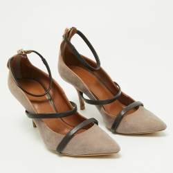 Pre Owned Malone Souliers Brown Suede Robyn Ankle Strap Pumps Size 36