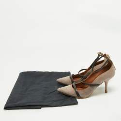 Pre Owned Malone Souliers Brown Suede Robyn Ankle Strap Pumps Size 36