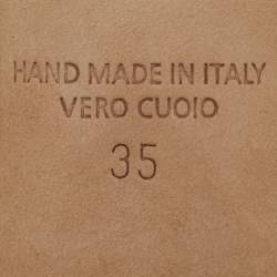 Pre Owned Malone Souliers Beige/Cream Fabric and Leather Maisie Mules Size 35