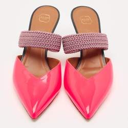 Pre Owned Malone Souliers x Roy Luwolt Pink Leather Slide Sandals Size 41