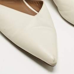 Pre Owned Malone Souliers Cream Leather and Elastic Maisie Mules Size 42