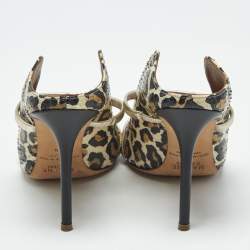 Pre Owned Malone Souliers Multicolor Snakeskin and Leather Maureen Mules Size 38.5