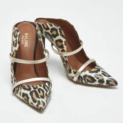 Pre Owned Malone Souliers Multicolor Snakeskin and Leather Maureen Mules Size 38.5