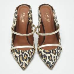 Pre Owned Malone Souliers Multicolor Snakeskin and Leather Maureen Mules Size 38.5