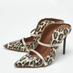 Pre Owned Malone Souliers Multicolor Snakeskin and Leather Maureen Mules Size 38.5