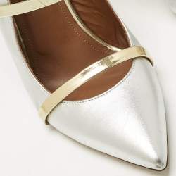 Pre Owned Malone Souliers Gold/Silver Leather Maureen Pumps Size 39