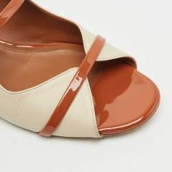 Pre Owned Malone Souliers Beige/Brown Leather Norah Flat Mules Size 40