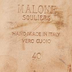 Pre Owned Malone Souliers Beige/Brown Leather Norah Flat Mules Size 40