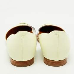 Pre Owned Malone Souliers Buttercup/Clear Leather and PVC Hurley Ballet Flats Size 39.5