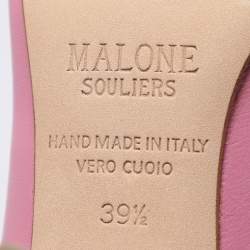 Pre Owned Malone Souliers Pink Leather and Patent Penelope Pointed Toe Pumps Size 39.5