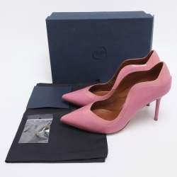 Pre Owned Malone Souliers Pink Leather and Patent Penelope Pointed Toe Pumps Size 39.5