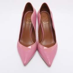 Pre Owned Malone Souliers Pink Leather and Patent Penelope Pointed Toe Pumps Size 39.5