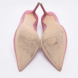 Pre Owned Malone Souliers Pink Leather and Patent Penelope Pointed Toe Pumps Size 39.5