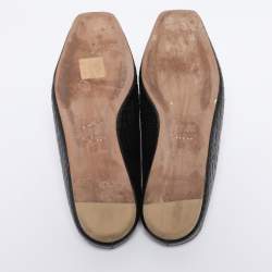 Pre Owned Malone Souliers x Deveaux New York Black Croc Embossed Leather Mules Size 35