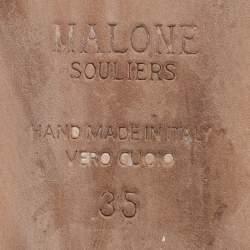 Pre Owned Malone Souliers x Deveaux New York Black Croc Embossed Leather Mules Size 35