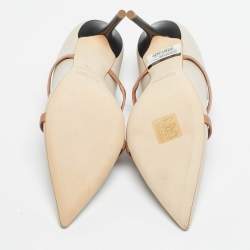 Pre Owned Malone Souliers Beige Leather Maureen Pumps Size 38