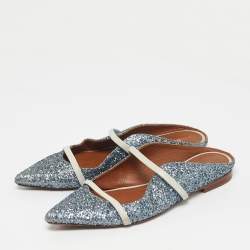 Pre Owned Malone Souliers Metallic Glitter Maureen Flat Size 38.5
