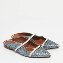 Pre Owned Malone Souliers Metallic Glitter Maureen Flat Size 38.5