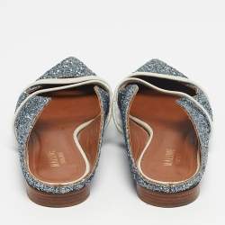 Pre Owned Malone Souliers Metallic Glitter Maureen Flat Size 38.5