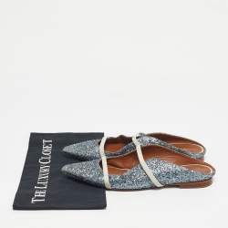 Pre Owned Malone Souliers Metallic Glitter Maureen Flat Size 38.5