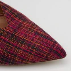 Pre Owned Malone Souliers Multicolor Check Canvas and Cord Maisie Flat Mules Size 39