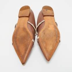 Pre Owned Malone Souliers Cream/Beige Leather Maureen Mule Sandals Size 37