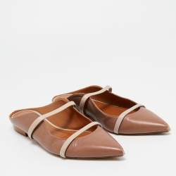 Pre Owned Malone Souliers Cream/Beige Leather Maureen Mule Sandals Size 37