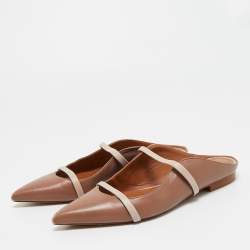 Pre Owned Malone Souliers Cream/Beige Leather Maureen Mule Sandals Size 37