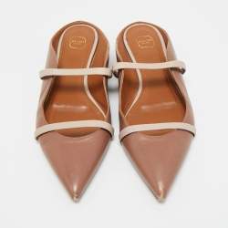 Pre Owned Malone Souliers Cream/Beige Leather Maureen Mule Sandals Size 37