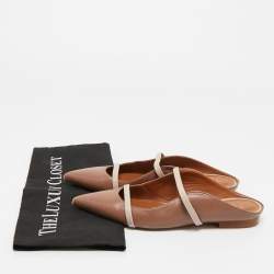 Pre Owned Malone Souliers Cream/Beige Leather Maureen Mule Sandals Size 37