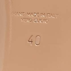 Pre Owned Malone Souliers Black Croc Embossed Patent Leather Maureen Mules Size 40