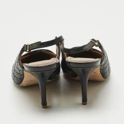 Pre Owned Malone Souliers Black Leather and Patent Leather Marion Pumps Size 39