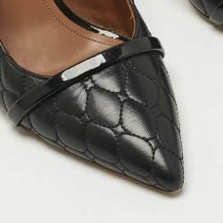 Pre Owned Malone Souliers Black Leather and Patent Leather Marion Pumps Size 39