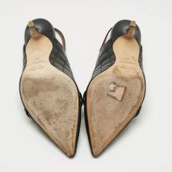 Pre Owned Malone Souliers Black Leather and Patent Leather Marion Pumps Size 39