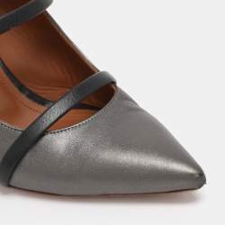 Pre Owned Malone Souliers Metallic Leather Maureen Pointed Toe Mules Size 39