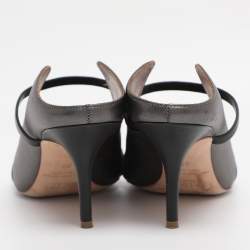 Pre Owned Malone Souliers Metallic Leather Maureen Pointed Toe Mules Size 39