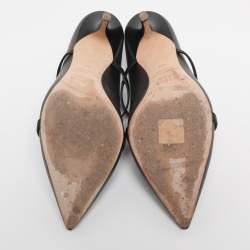 Pre Owned Malone Souliers Metallic Leather Maureen Pointed Toe Mules Size 39